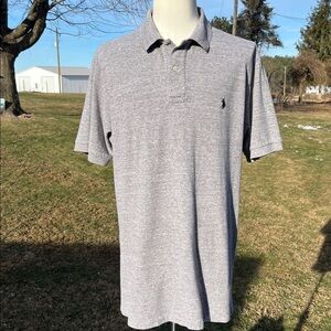 Polo Ralph Lauren Grey Golf Polo w/Navy Rider S/S Men's Size XLT (Tall)